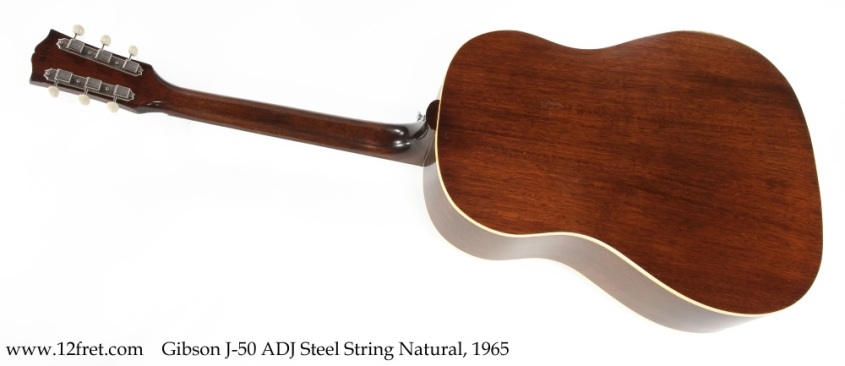 Gibson J-50 ADJ Steel String Natural, 1965 Full Rear View