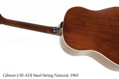 Gibson J-50 ADJ Steel String Natural, 1965 Full Rear View