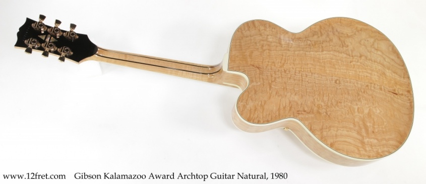 Gibson Kalamazoo Award Archtop Guitar Natural, 1980 Full Rear View