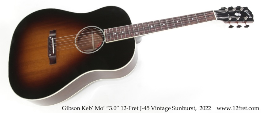 Gibson Keb’ Mo’ “3.0” 12-Fret J-45 Vintage Sunburst,  2022 Full Front View