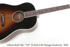 Gibson Keb’ Mo’ “3.0” 12-Fret J-45 Vintage Sunburst,  2022 Full Front View