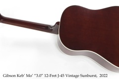 Gibson Keb’ Mo’ “3.0” 12-Fret J-45 Vintage Sunburst,  2022 Full Rear View