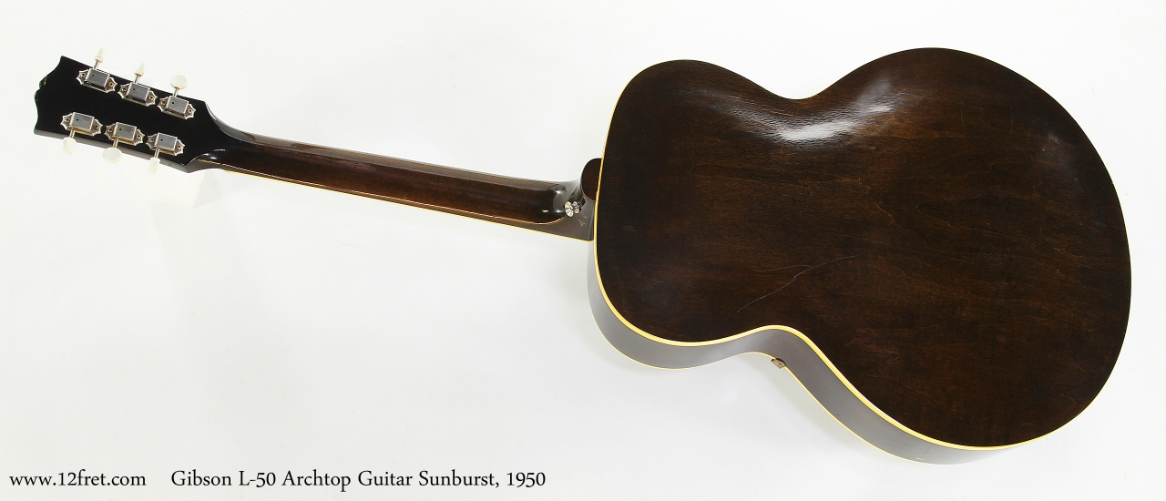 Gibson L-50 Archtop Guitar Sunburst, 1950   Full Rear VIew
