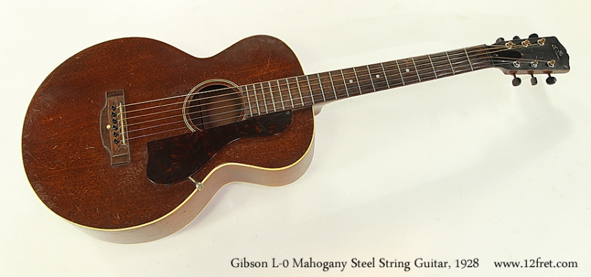 Gibson L-0 Mahogany Steel String Guitar, 1928 Full Front View
