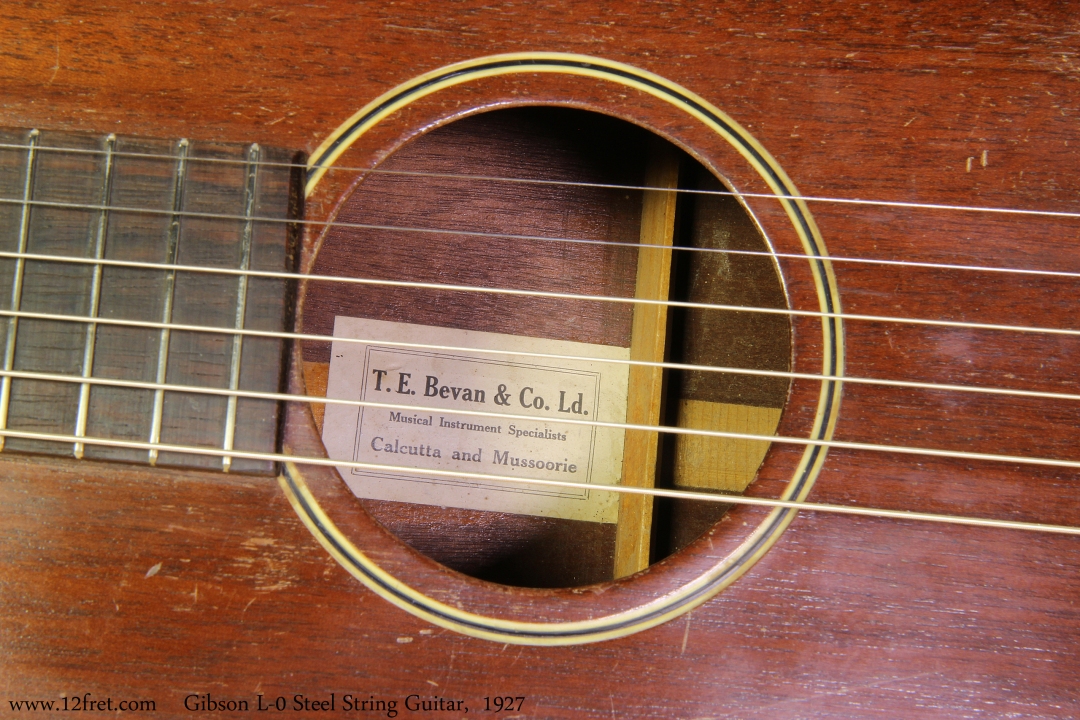 Gibson L-0 Steel String Guitar,  1927 Label View