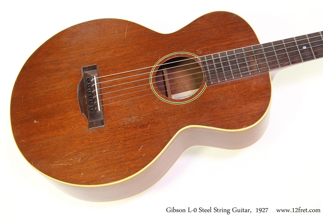Gibson L-0 Steel String Guitar,  1927 Top View