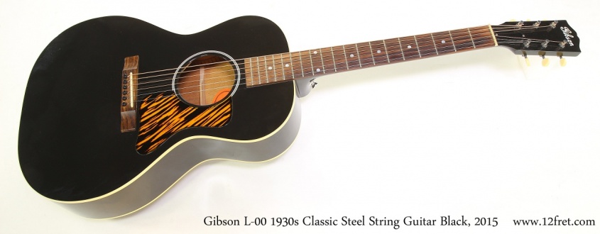 Gibson L-00 1930s Classic Steel String Guitar Black, 2015 Full Front View