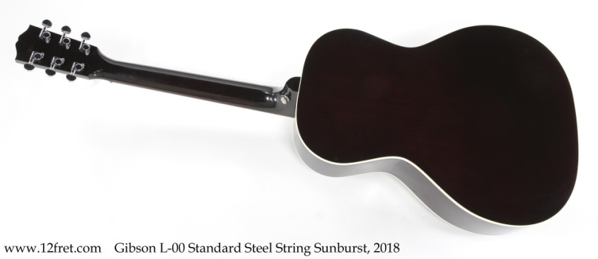 Gibson L-00 Standard Steel String Sunburst, 2018 Full Rear View