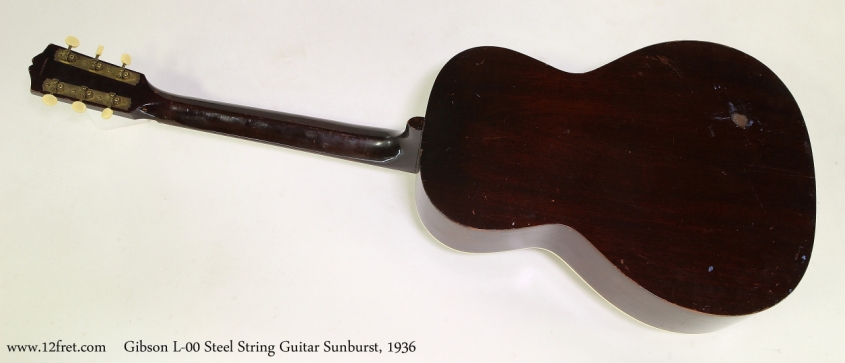 Gibson L-00 Steel String Guitar Sunburst, 1936  Full Rear View