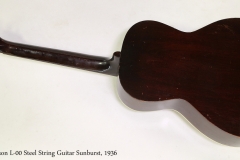 Gibson L-00 Steel String Guitar Sunburst, 1936  Full Rear View