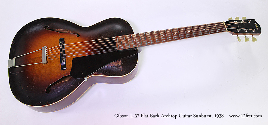 Gibson L-37 Flat Back Archtop Guitar Sunburst, 1938 Full Front View