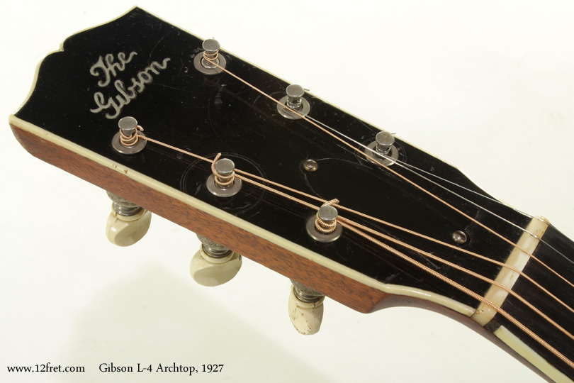 Gibson L-4 Archtop Guitar 1927 head front view