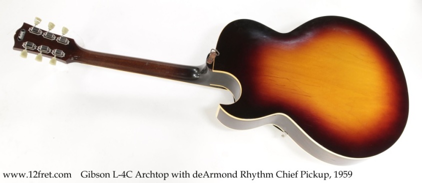 Gibson L-4C Archtop with deArmond Rhythm Chief Pickup, 1959 Full Rear View