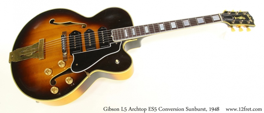 Gibson L5 Archtop ES5 Conversion Sunburst, 1948 Full Front View
