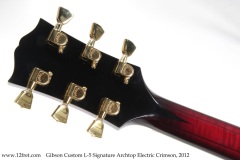 Gibson Custom L-5 Signature Archtop Electric Crimson, 2012 Head Rear View