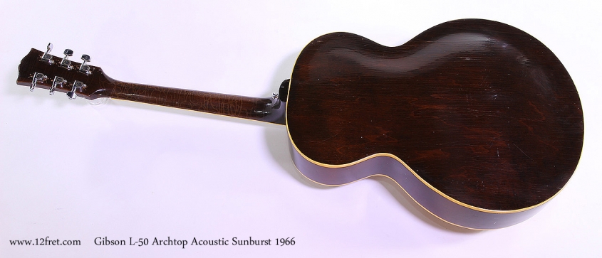 Gibson L-50 Archtop Acoustic Sunburst 1966 Full Rear View