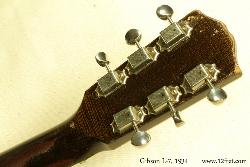 Gibson L-7 Archtop, 1934 head rear