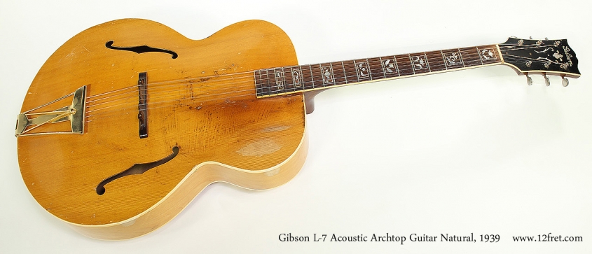 Gibson L-7 Acoustic Archtop Guitar Natural, 1939 Full Front View