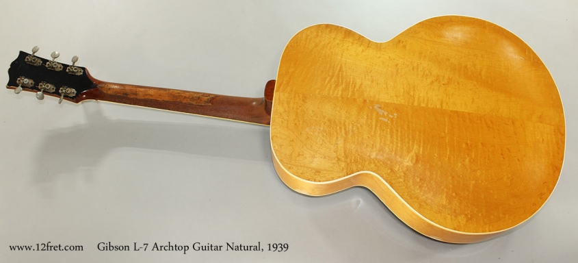 Gibson L-7 Archtop Guitar Natural, 1939 Full Rear View