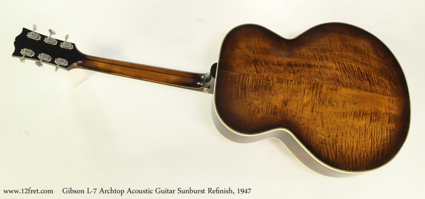 Gibson L-7 Archtop Acoustic Guitar Sunburst Refinish, 1947  Full Front View