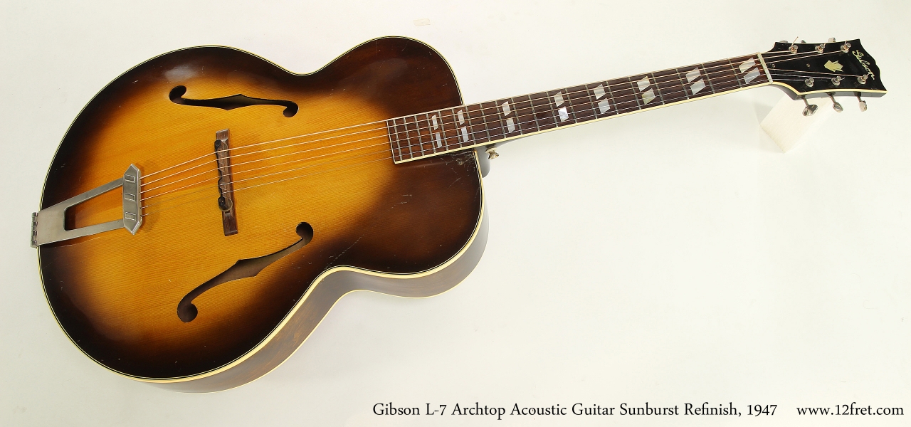 Gibson L-7 Archtop Acoustic Guitar Sunburst Refinish, 1947  Full Rear View