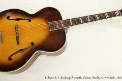 Gibson L-7 Archtop Acoustic Guitar Sunburst Refinish, 1947  Full Rear View