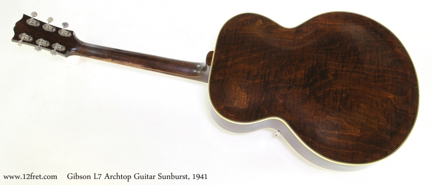 Gibson L7 Archtop Guitar Sunburst, 1941   Full Rear View