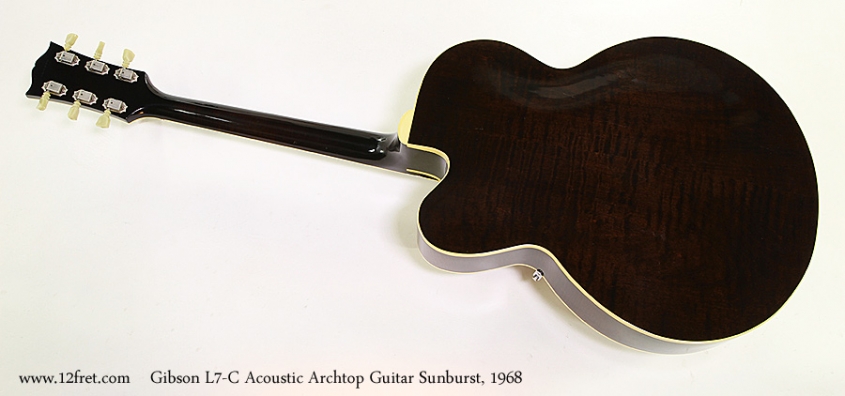 Gibson L7-C Acoustic Archtop Guitar Sunburst, 1968 Full Rear View