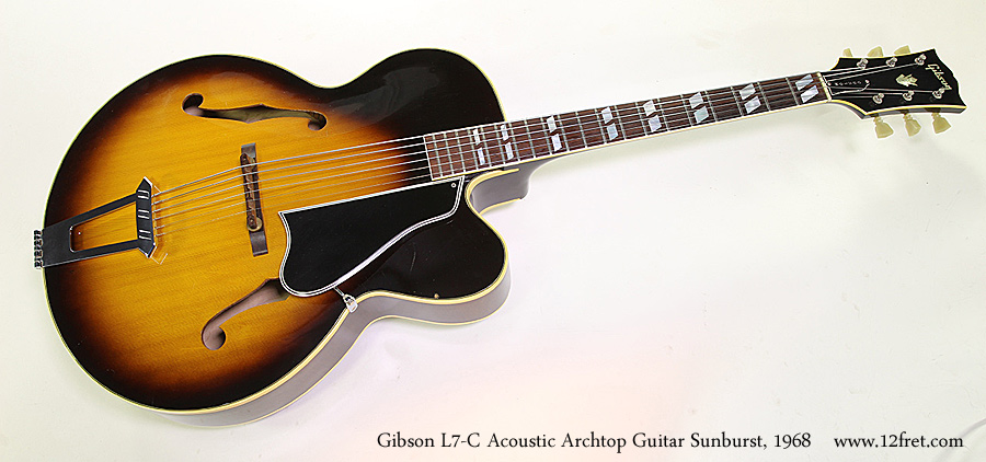 Gibson L7-C Acoustic Archtop Guitar Sunburst, 1968 Full Front View
