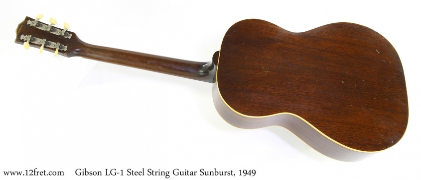 Gibson LG-1 Steel String Guitar Sunburst, 1949 Full Rear View