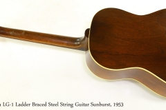 Gibson LG-1 Ladder Braced Steel String Guitar Sunburst, 1953   Full Rear View