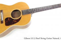 Gibson LG-3 Steel String Guitar Natural, 1949 Full Front View