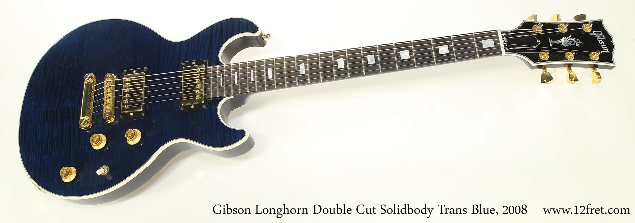 Gibson Longhorn Double Cut Solidbody Trans Blue, 2008 Full Front View