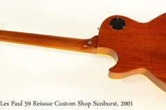 Gibson Les Paul 59 Reissue Custom Shop Sunburst, 2001 Full Rear View