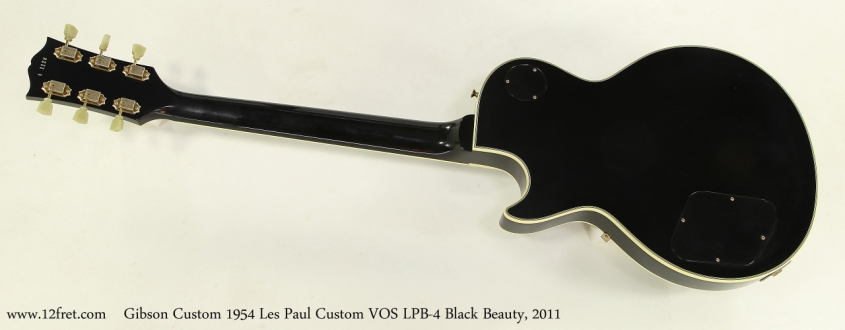 Gibson Custom 1954 Les Paul Custom VOS LPB-4 Black Beauty, 2011 Full Rear View