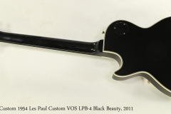 Gibson Custom 1954 Les Paul Custom VOS LPB-4 Black Beauty, 2011 Full Rear View