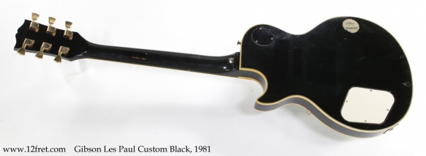Gibson Les Paul Custom Black, 1981 Full Rear View
