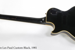 Gibson Les Paul Custom Black, 1981 Full Rear View