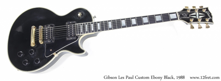 Gibson Les Paul Custom Ebony Black, 1988 Full Front View