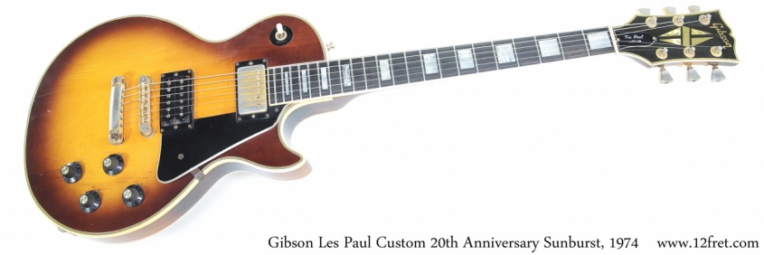 Gibson Les Paul Custom 20th Anniversary Sunburst, 1974 Full Front View