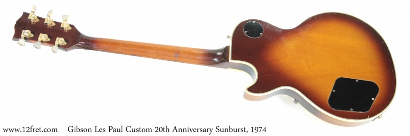 Gibson Les Paul Custom 20th Anniversary Sunburst, 1974 Full Rear View