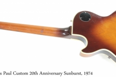 Gibson Les Paul Custom 20th Anniversary Sunburst, 1974 Full Rear View