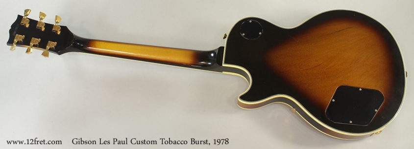 Gibson Les Paul Custom Tobacco Burst, 1978 Full Rear View
