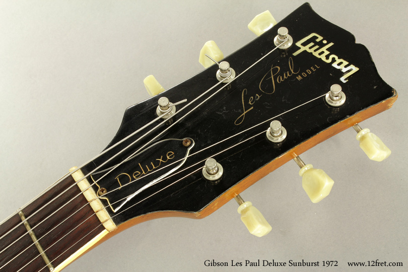 Gibson Les Paul Deluxe Sunburst 1972 head front