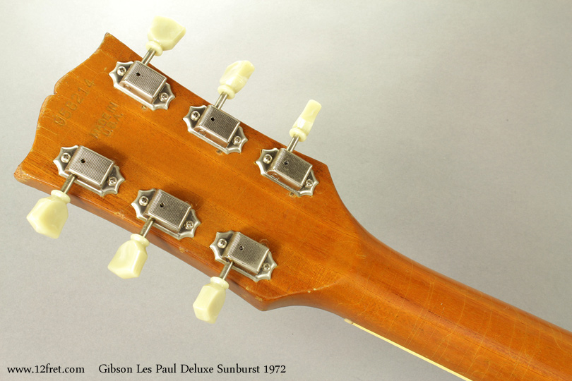 Gibson Les Paul Deluxe Sunburst 1972 head rear