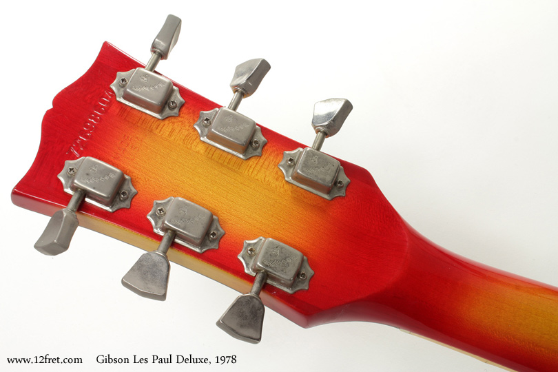 Gibson Les Paul Deluxe Sunburst 1978 head rear