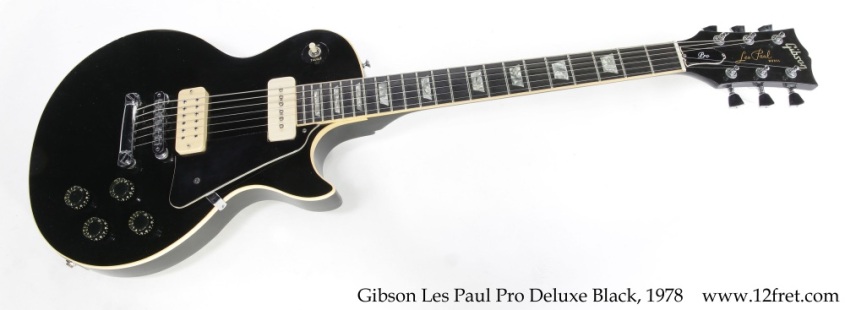 Gibson Les Paul Pro Deluxe Black, 1978 Full Front View