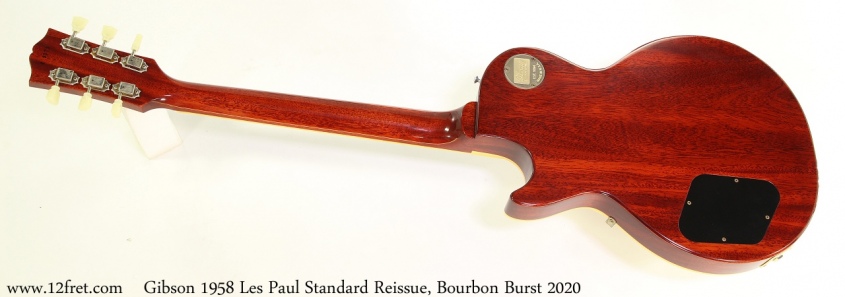 Gibson 1958 Les Paul Standard Reissue, Bourbon Burst 2020 Full Rear View