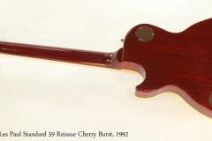 Gibson Les Paul Standard 59 Reissue Cherry Burst, 1992  Full Rear View