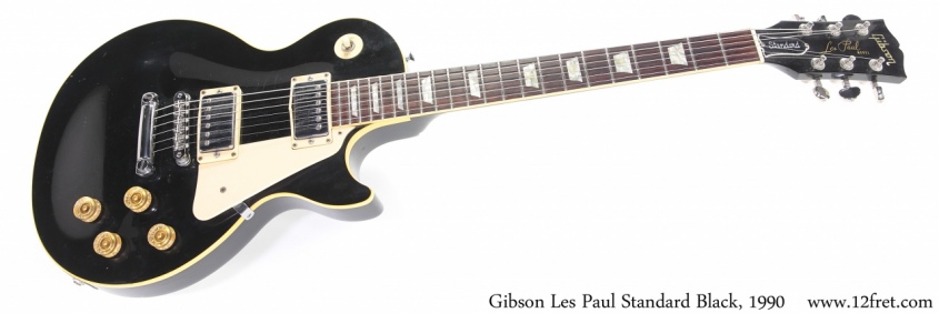 Gibson Les Paul Standard Black, 1990 Full Front View